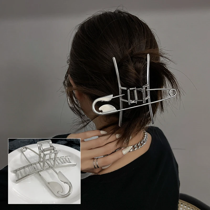 Женская Металлическая Заколка-краб для волос Элегантная золотистая ажурная