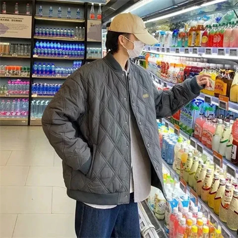 Winter Men's Vintage Thickened Baseball Jacket Men's Korean Casual Loose Cold proof Cotton Jacket Fashion