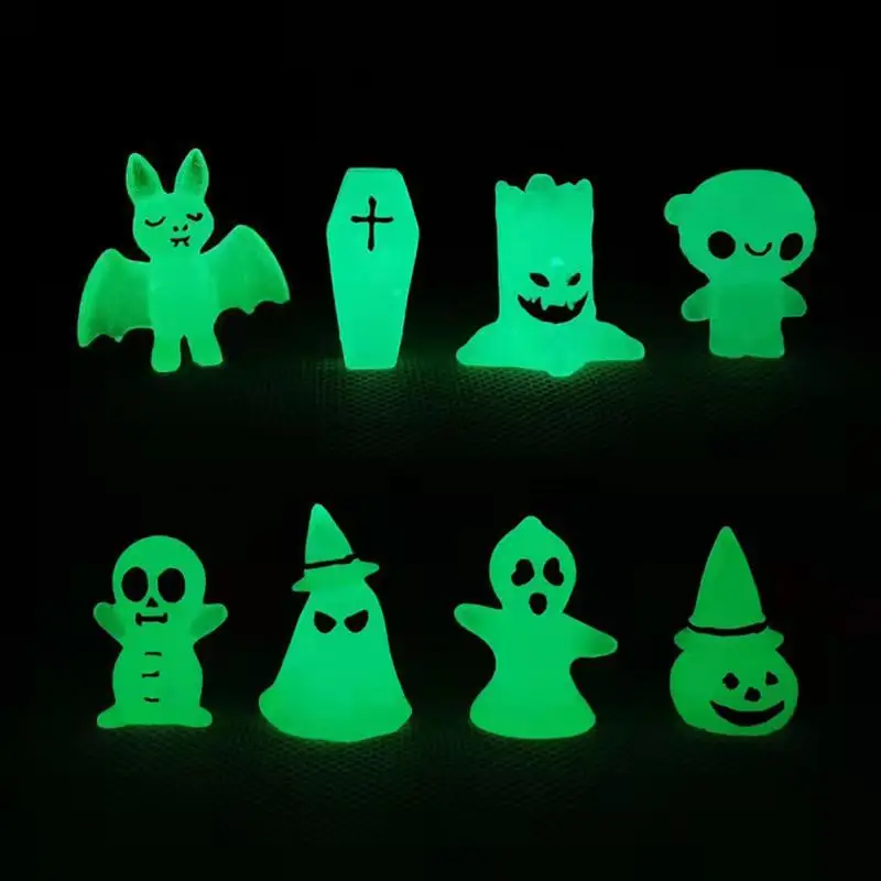 

Светящиеся фигурки призраков, миниатюрные садовые украшения в виде дерева, спирта, пейзажа на Хэллоуин, светящиеся в темноте куклы-феи