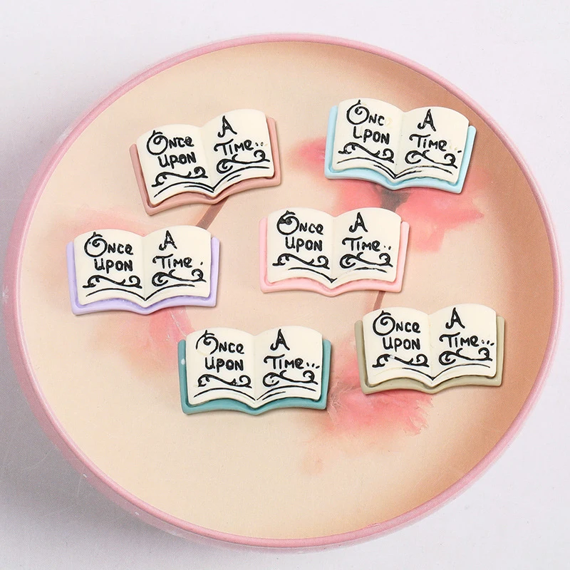 

10Pcs Cute Resin Antique Book Flatback Cabochon Miniature Figure Craft DIY Home Decoration Accessories 24x14mm