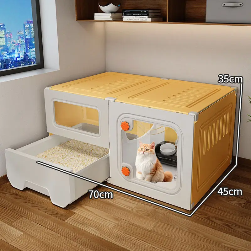 Большой Домик для кошек ящик защиты от брызг Туалетные лотки портативный лоток