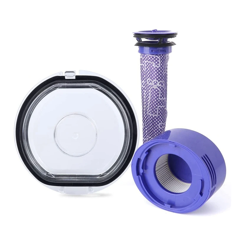 Dust Bin Lid With Sealing Ring Vacuum Cleaner Dust Bin Lid For Dyson V7 V8 With Pre&Post HEPA Filter Set