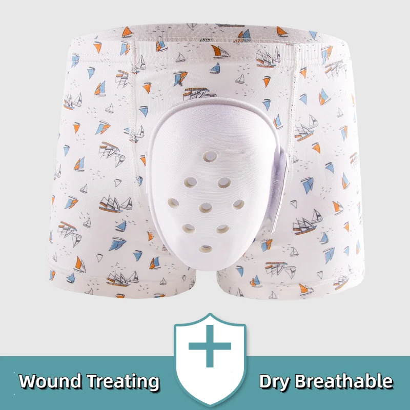 Man Penis Protect Boxers Circumcision Child with Shell Bulge Pouch Waterproof Underwear Health Care Boy Lingerie After Operation