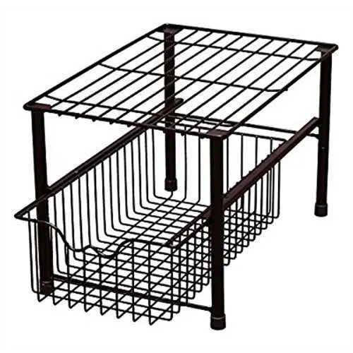 

Decobros составной под раковину шкаф скользящая корзина органайзер ящик, бронзовый