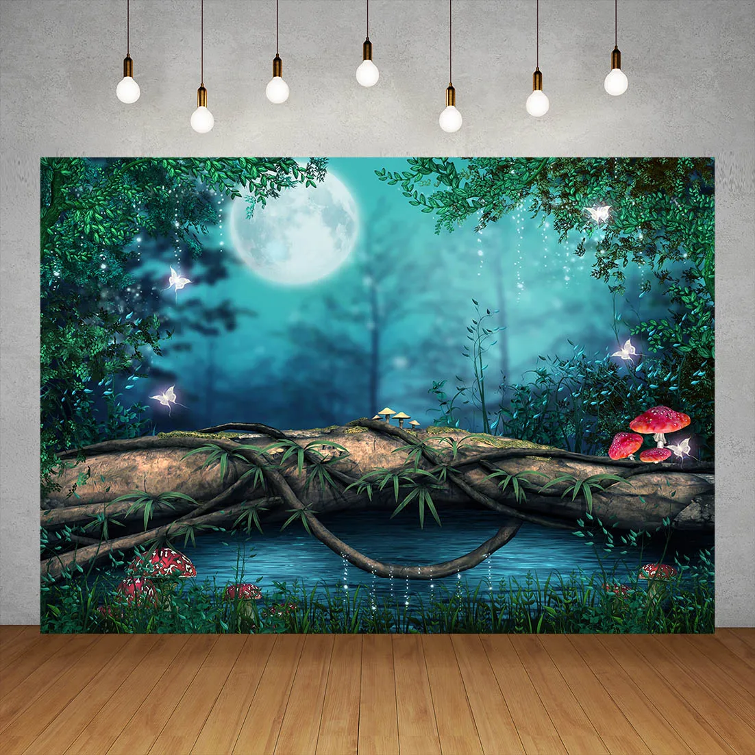 

Fairy Tale Forest Lake Party Photographic Backgrounds Vinyl Backdrops for Photo Studio Children Baby Portrait Family Photocall
