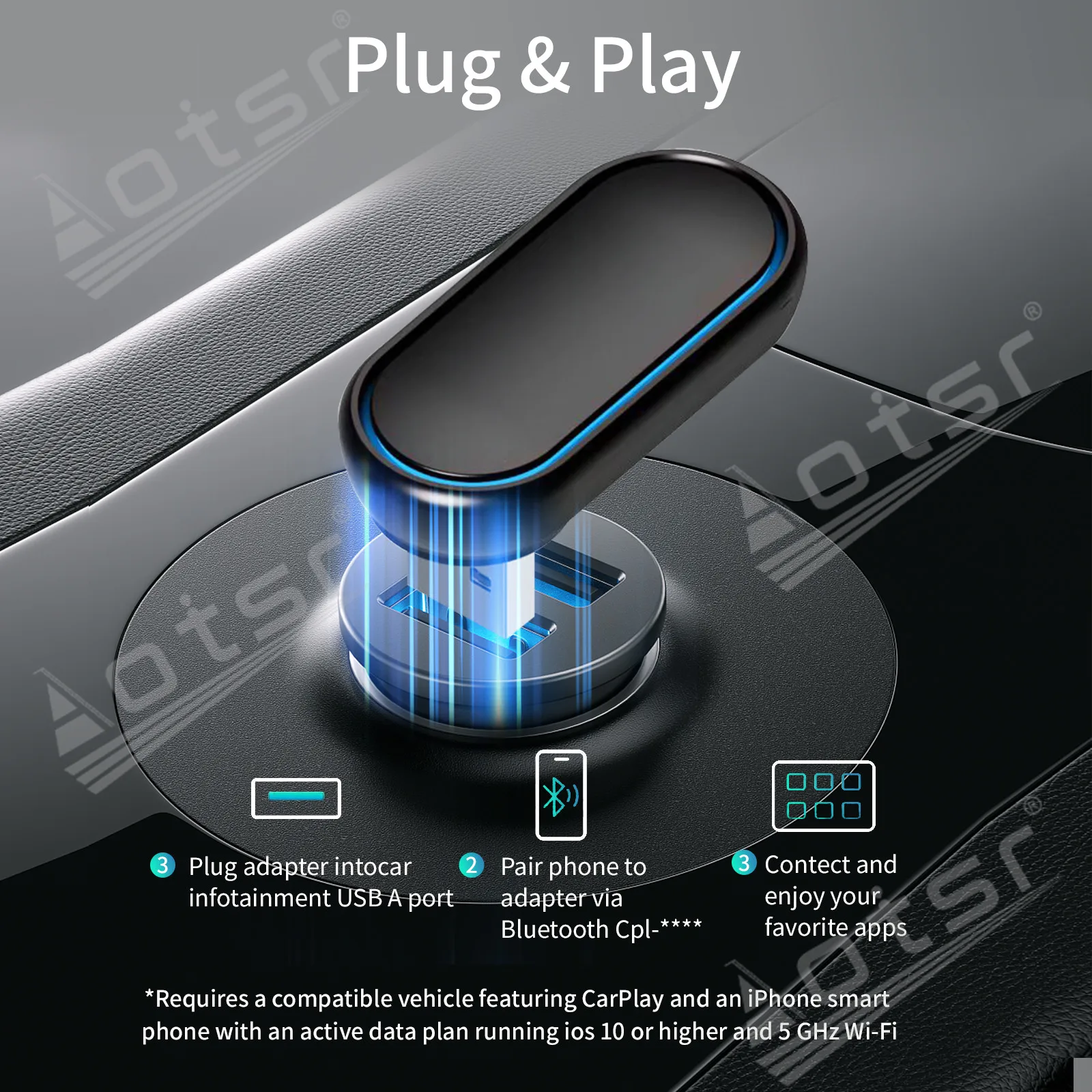 USB-конвертер проводное в беспроводное преобразование беспроводной CARPLAY с