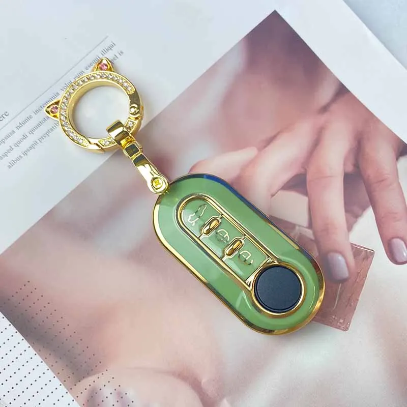 

TPU Car Key Case Fob Cover Shell Keychain Accessories for Fiat 500 Panda Punto Bravo Stilo Ducato Citroen Jumper Peugeot Boxer