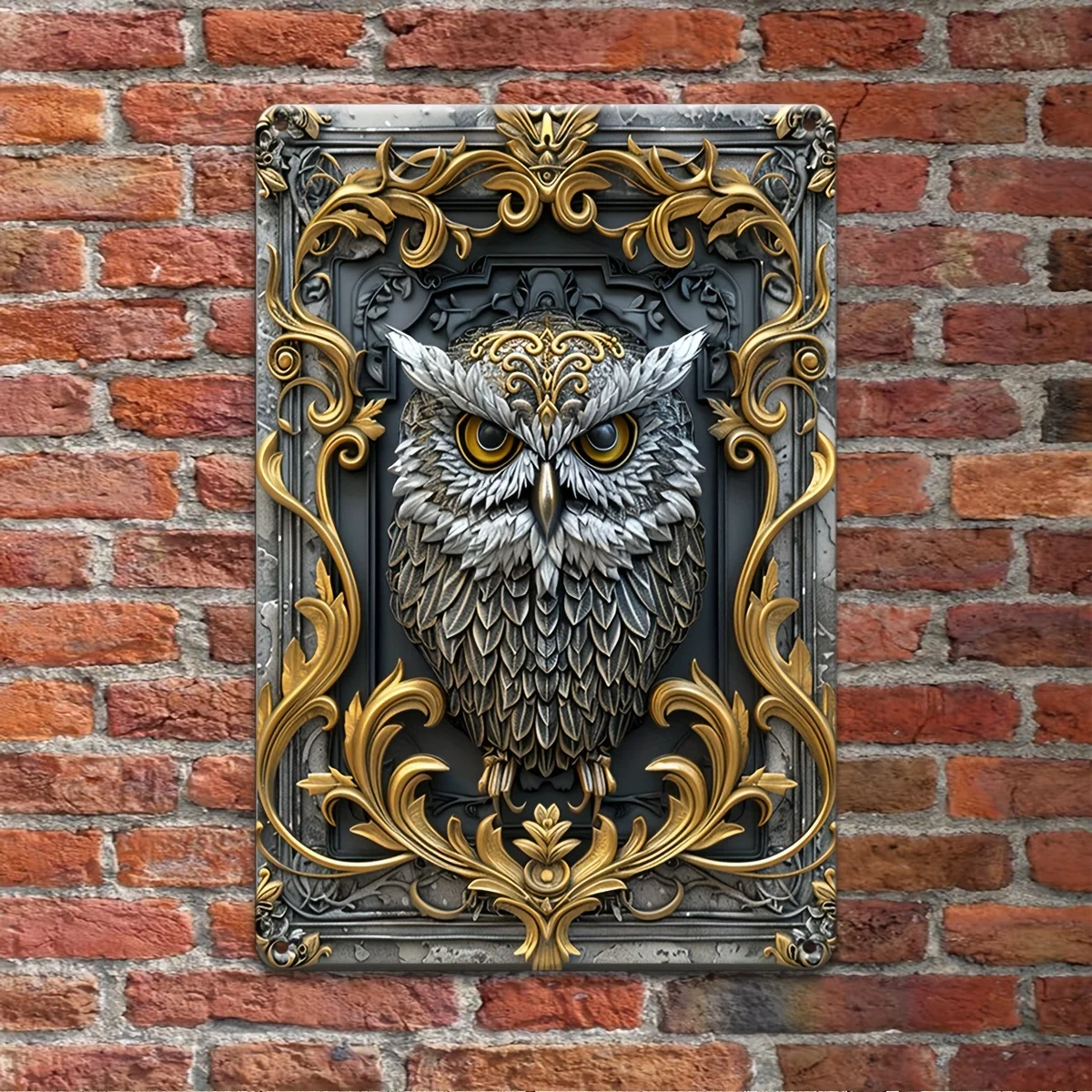 Винтажный металлический жестяной знак в виде совы 8x12 дюймов