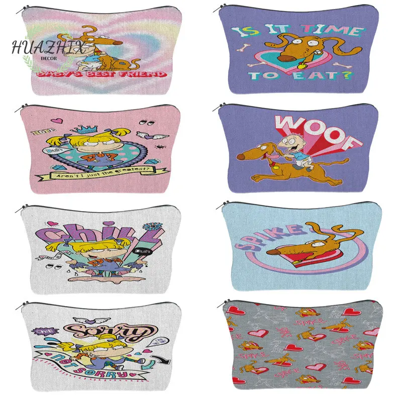 

Cute Cartoon Spike Cosmetic Bag for Small Items Pouch Travel Essentials Women Lipstick Products Storage Organizer Toiletry Kit