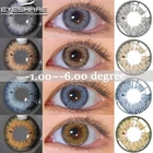 EYESHARE 2pcs Myopia Natural Colored Contact Lenses For Eyes Blue Lenses Yearly Beauty Makeup Color Contact Lenses With Diopters