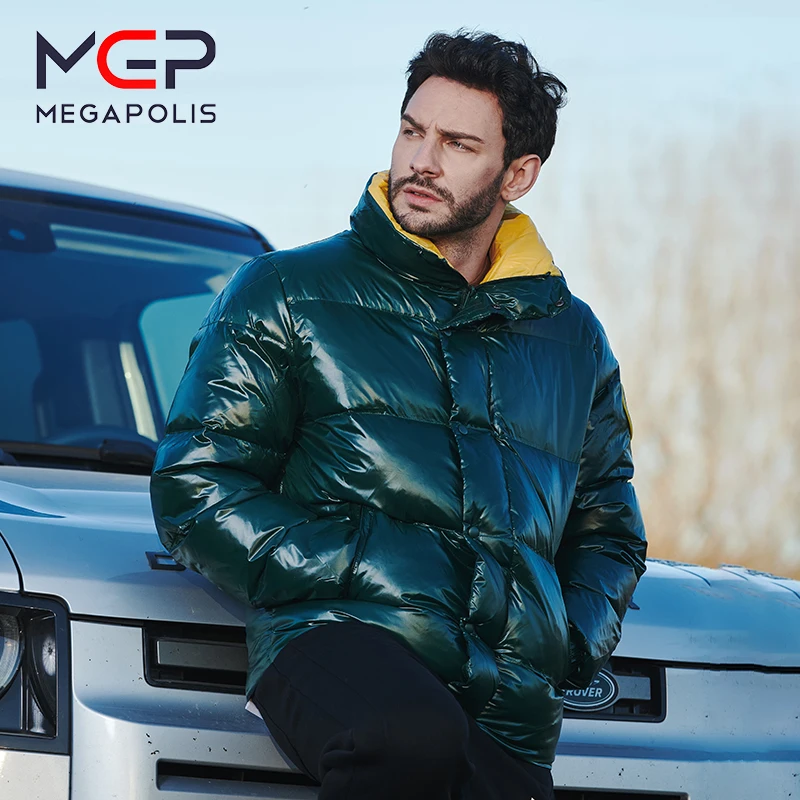 

Короткий Мужской пуховик MGP 2022, зимняя теплая, водонепроницаемая и ветрозащитная куртка в локомотивном стиле для мужчин
