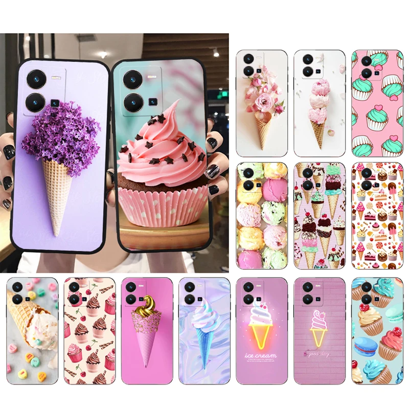 

Dessert Ice Cream Cake Phone Case For VIVO Y53S Y33S Y11S Y31 Y21 Y70 Y20 Y21S Y72 Y55 Y76 Y51 Y01 V23E V21 V23 V21E Case