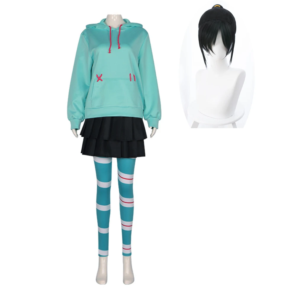 SingXeng аниме Vanellope von Cos Schweetz косплей костюм Wreck It Ralph брюки наряды на Хэллоуин одежда