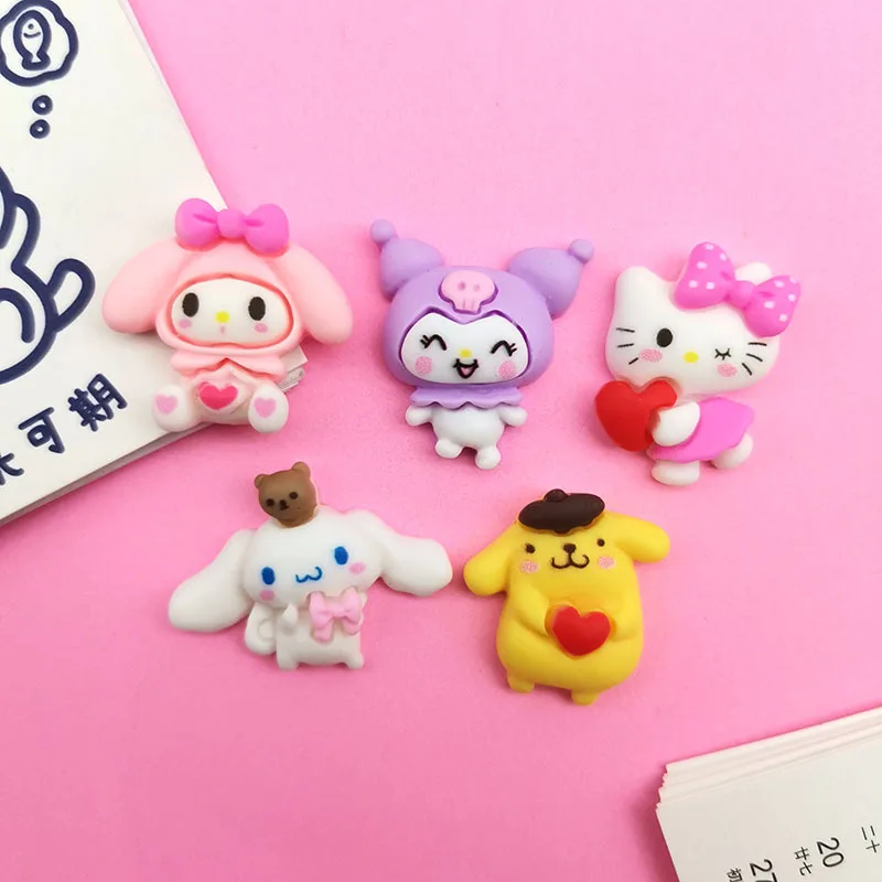

10Pcs Kawaii Hello Kitty Sanrio My Melody Diy Accessories Anime Cute Cartoon Kuromi Girly Heart Phone Case Patch Toy for Girls