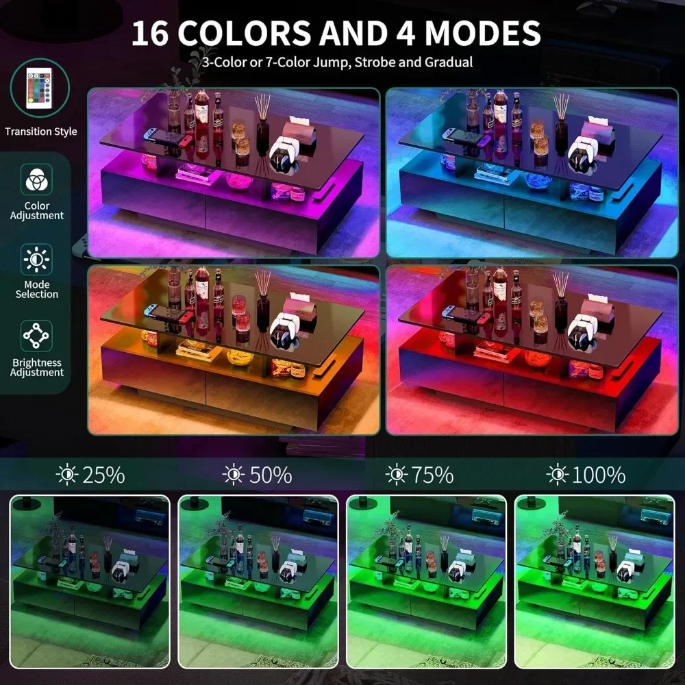 Кофейный столик с высокой глянцевой искусственной поверхностью кофейные