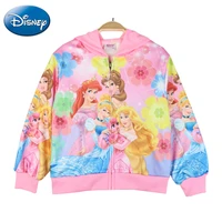 disney princess spring autumn girls pink jacket kids hooded zipper sweater coats cotton outwear children fashion anime clothes