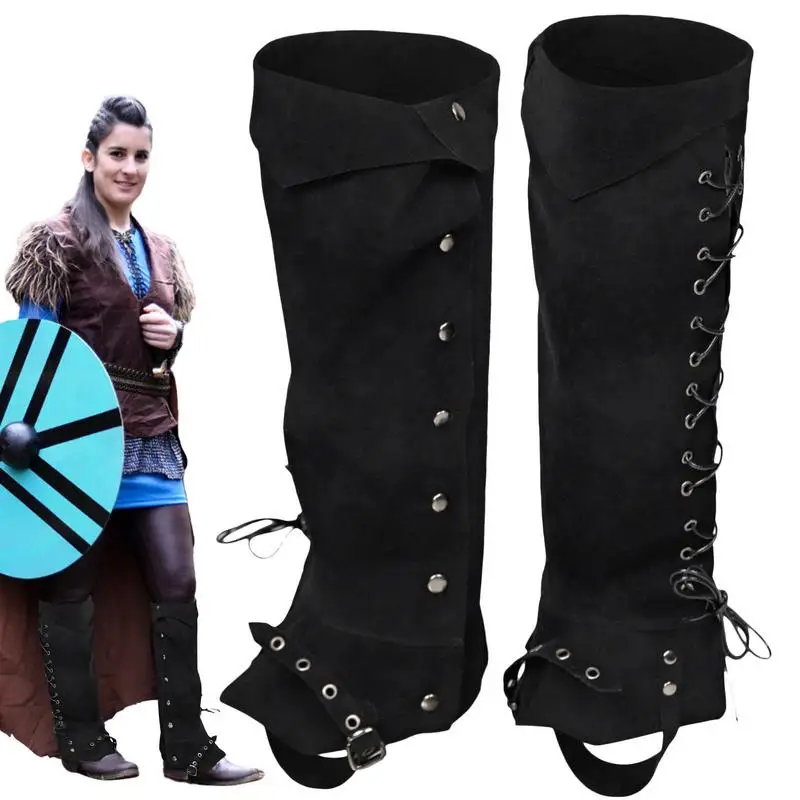 

Medieval Boot Covers Viking Leg Wraps Knight Leg Guards Pirate And Renaissance Faux Leather Steampunk Costume For Boots
