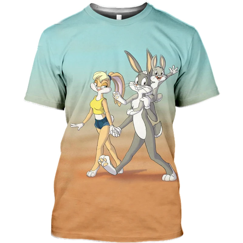

Summer New Men's Tshirt 3D Printing Cute Anime Rabbit T-shirt Boys And Girls Fashion Casual Cartoon Tops Animal Couple Kids Tee
