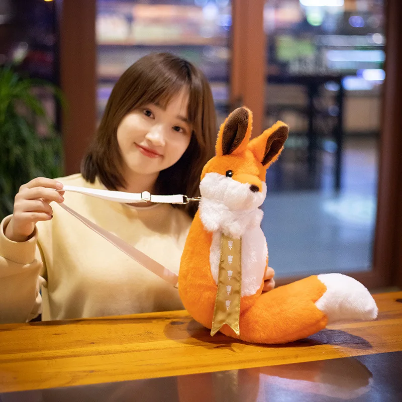 

Single Shoulder Bag Backpack Fox Kawaii Plush Toys Cartoon Anime Model Doll Stuffed Toy Christmas Gift For Children