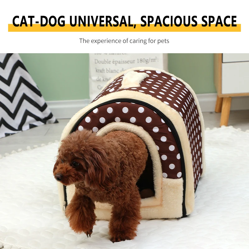 

Pet Cat And Dog Kennel Small And Medium-Sized Portable Handle Semi-Enclosed Pet Villa Four Seasons Available Warm Cat House