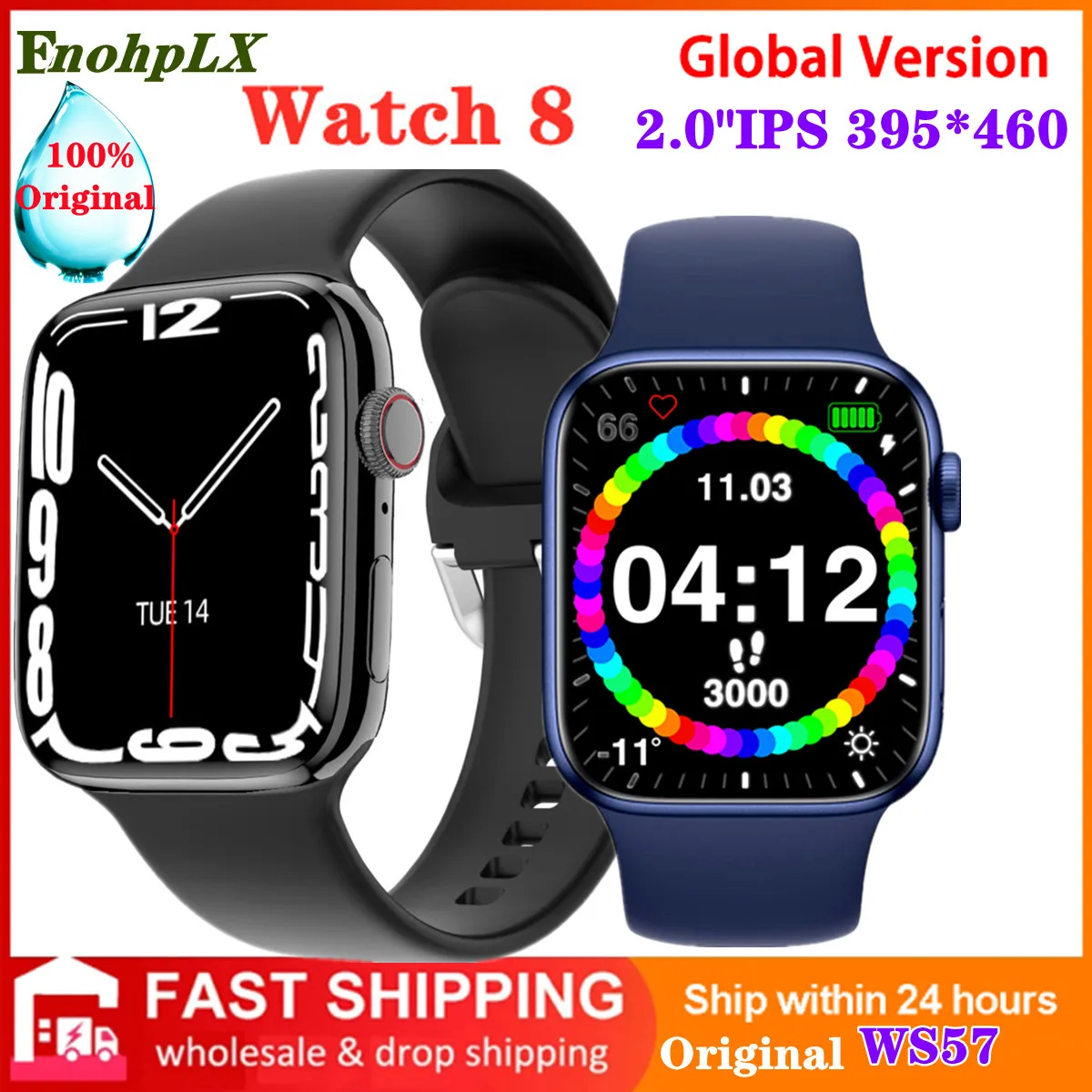

5pcs 2022 IWO Series 8 Smart Watch WS57 Bluetooth Call Heart Rate Monitor Full Touch IP67 2.02 inch HD for Android IOS PK X8 Max