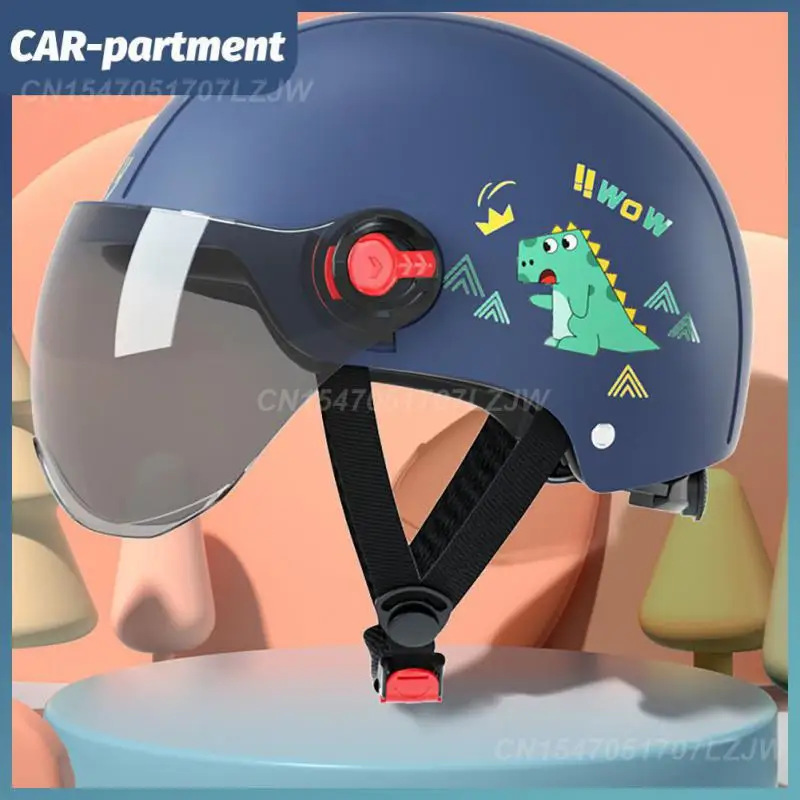 

Mountain Bike Motrocycle Helmet Children Off-road Half Helmet With Windproof Goggles Boys Girls Outdoor Sport Protective Gear