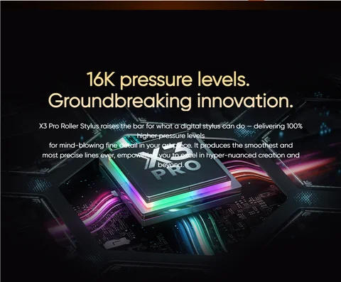 Роликовый стилус XP-Pen X3 Pro, 16 тыс. уровней давления, совместимый со столом для рисования Artist 22 Plus / Artist Pro Gen 2/ Deco Pro Gen 2