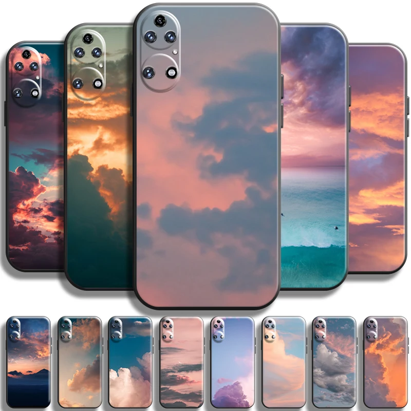 

Scenery Clouds Sunset For Huawei P50 P40 P30 P20 Pro Lite 5G P Smart Z 2021 Phone Case Funda Soft Cover Shockproof Carcasa