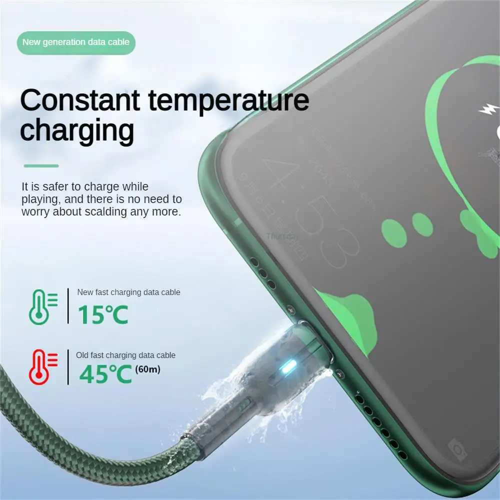 

2023 New Intelligent Power Off Data Cable With Lamp Universal Nylon Weaving Fast Charging Data Cable For Data Transmission