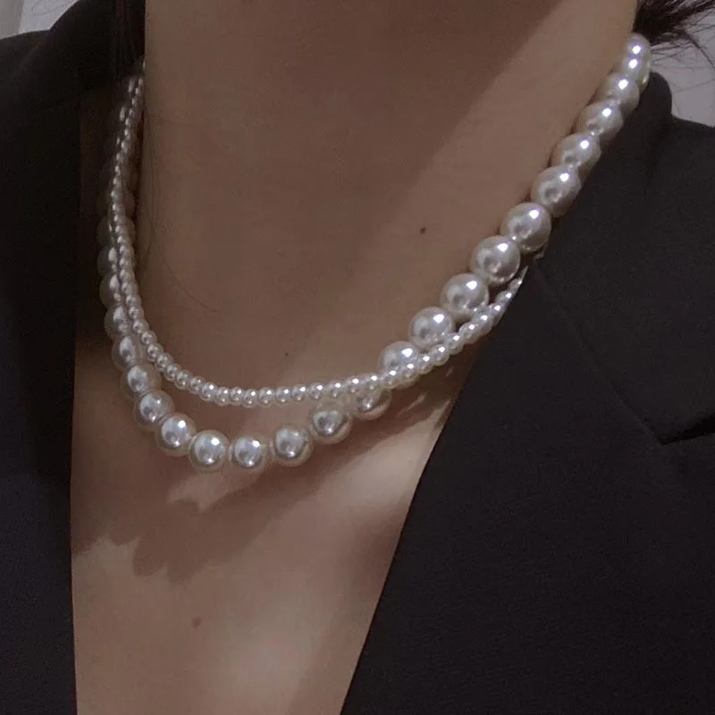 

Retro Style Baroque Pearl Necklace All-match Collar Female Clavicle Chain Choker