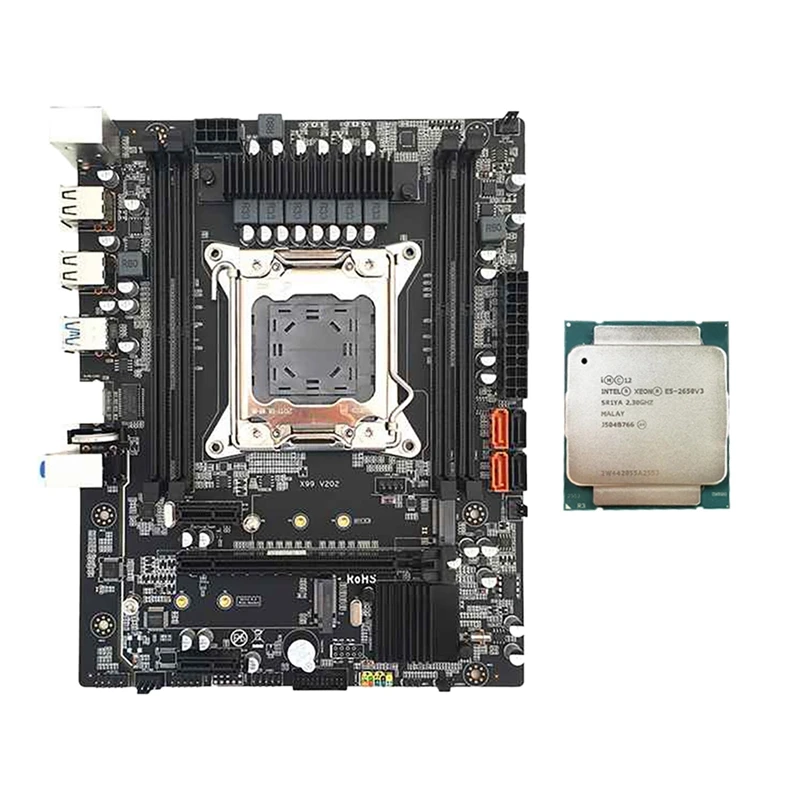

X99 Motherboard Set With E5 2650 CPU LGA2011-3 Pin 4XDDR4 REG ECC Memory USB3.0 M.2 NVME SATA3.0 For Xeon E5 V3 V4 CPU