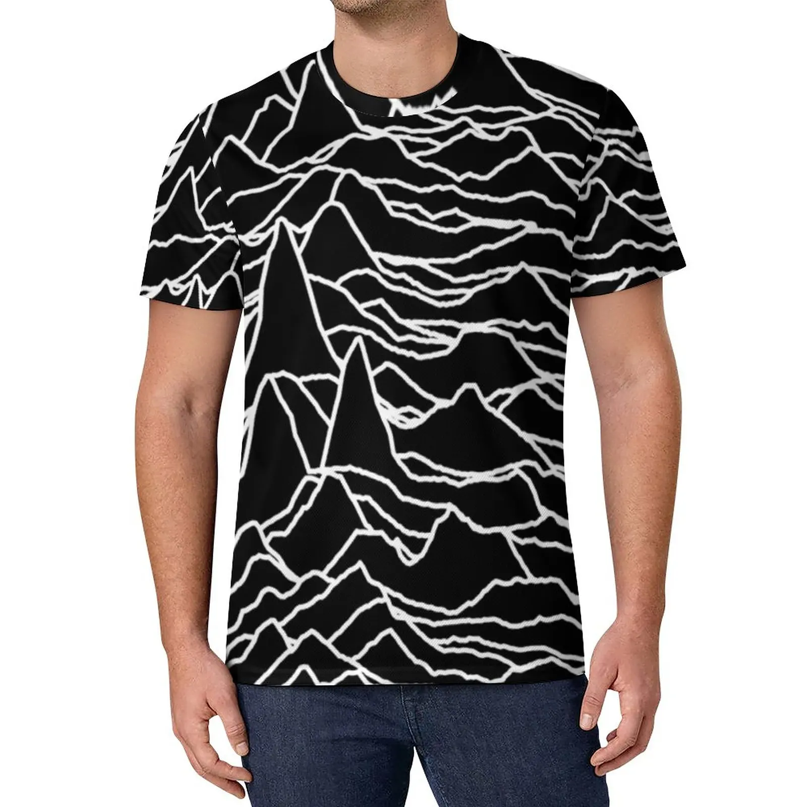 

Retro 70S Gothic T Shirt Abstract Lines Print Harajuku T Shirts Beach Graphic Tees Streetwear Clothes Gift Idea