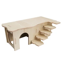 unique design hamster hideout with steps multi chamber wooden house with window detachable gerbils hut small drop shipping