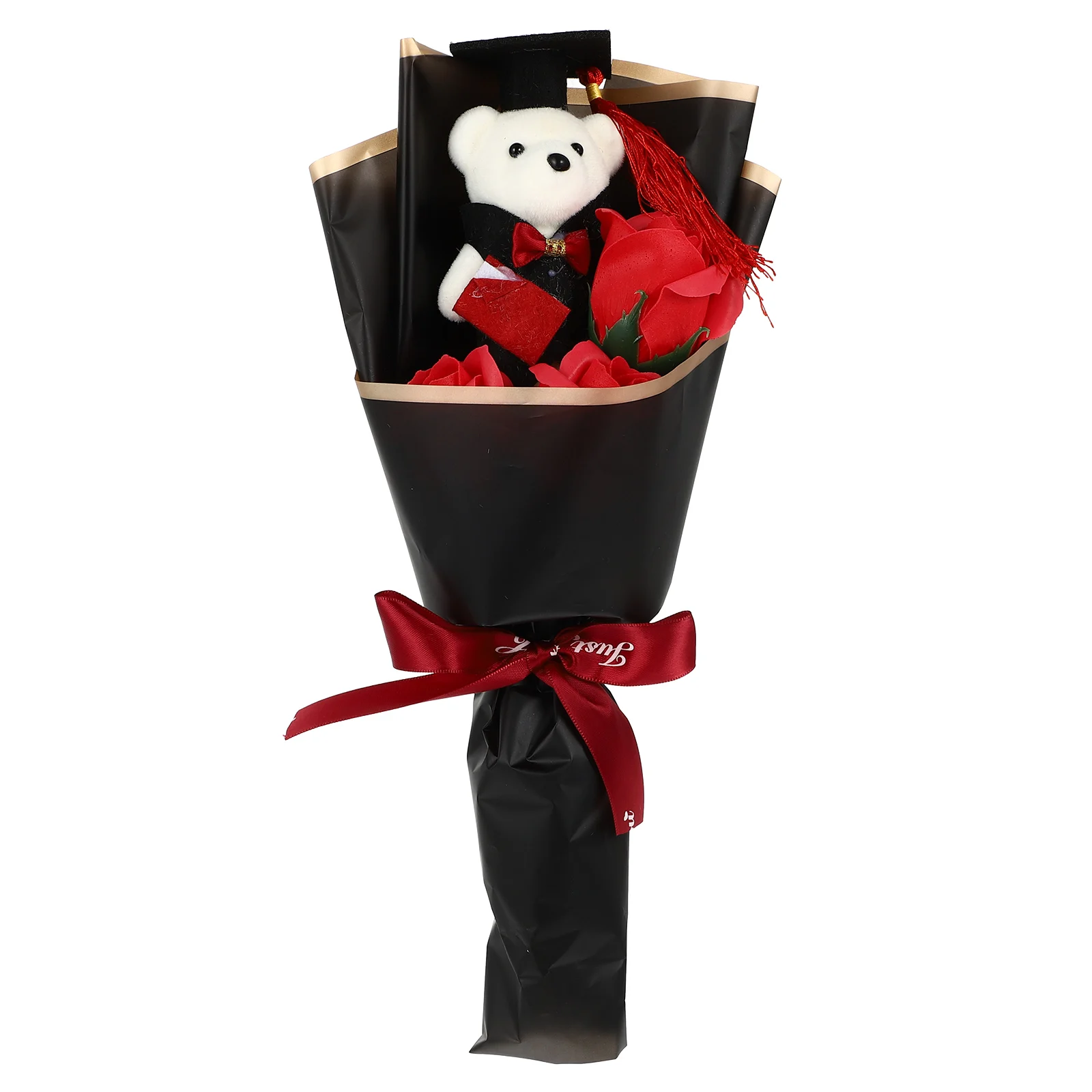 

Очаровательные медвежьи букет Выпускной подарок медведь кукла уникальный градиентный цветочный букет Декор