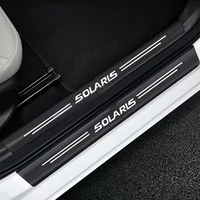for hyundai solaris carbon fiber decals paster anti scratch cover car door sills stickers auto door threshold guard accessories