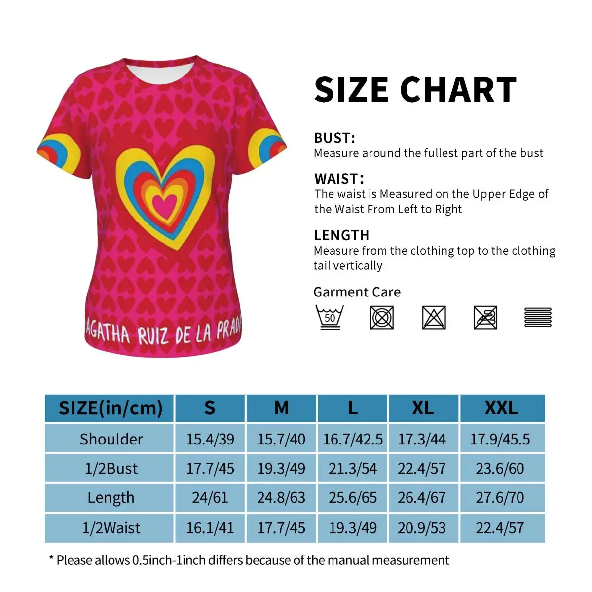 Футболка с узором Agatha Ruiz-De La-Prada, женские футболки с короткими рукавами, одежда с круглым вырезом, хлопковые летние футболки, уличная одежда (art.: 3920db129722d) - 3920db129722d