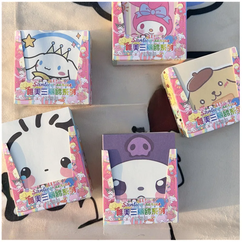 

Новинка Kawaii Sanrio аниме упакованная бумага для заметок Kuromi Cinnamoroll My Melody Girl Heart Милая не липкая для учеников необходимая фотобумага