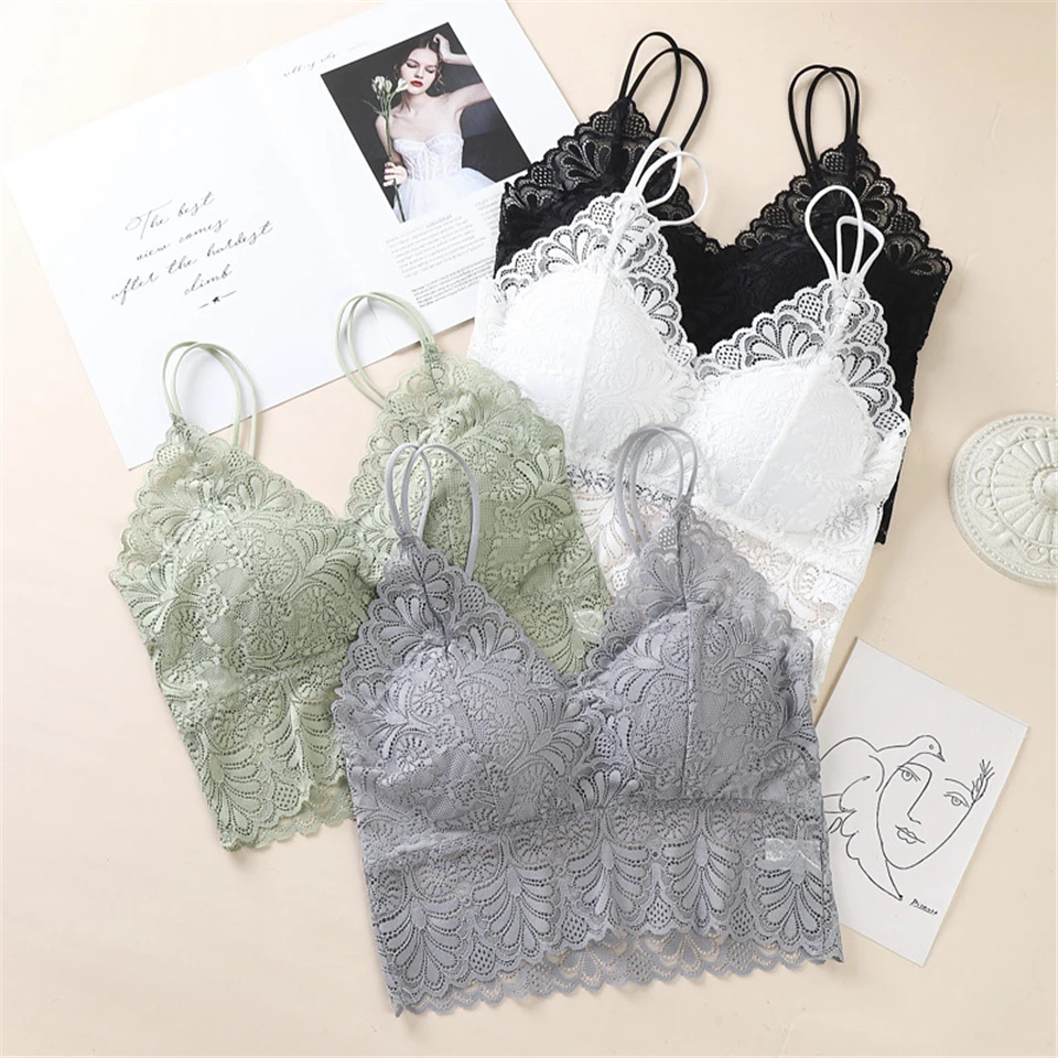 

Sexy Fitness Sports Bra For Women Lace Underwear Female Push Up Yoga Top Athletic Active Running Sportswear Bra Girls