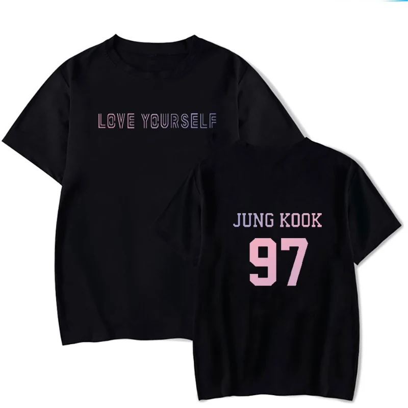 

koren K-pop 2019 Fashion Cool Print Female love yourself T-shirt White Women T-shirts Summer Casual Harajuku T Shirt Femme Top