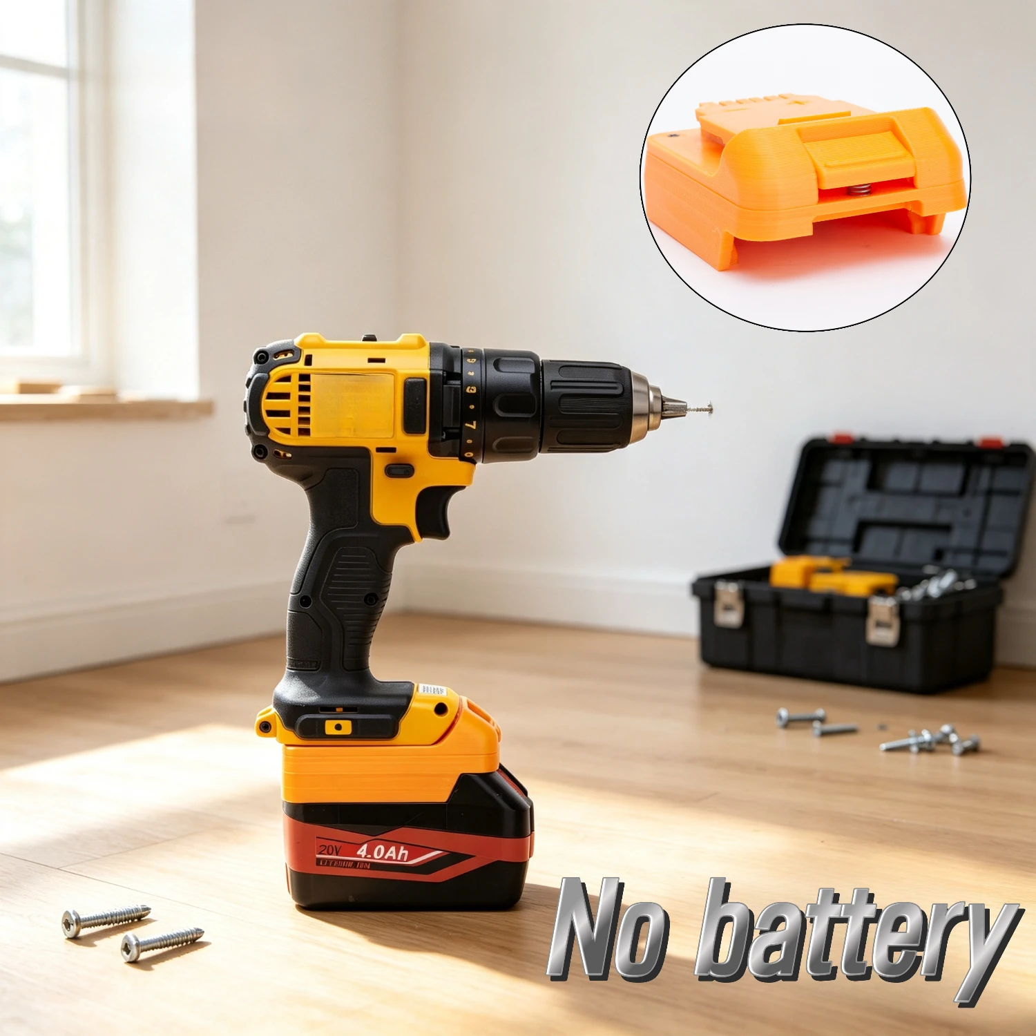 Фото Переходник для литиевой батареи Qiyang 20В на литиевую батарею DeWALT 18В, аксессуар для беспроводного электроинструмента, без батареи. №1