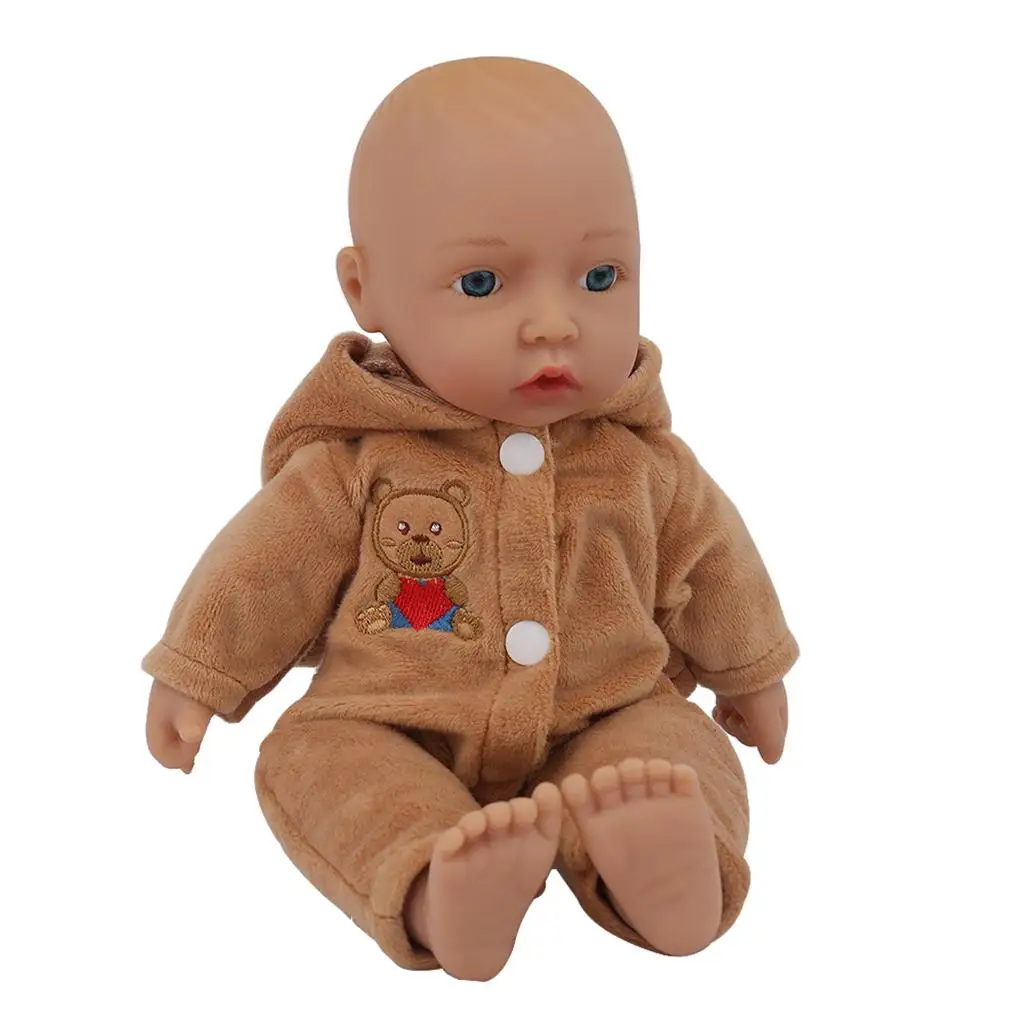 

Мягкие силиконовые куклы ручной работы для новорожденных, 28 см, Реалистичная кукла-реборн унисекс, подарок для малышей, детей, коричневый