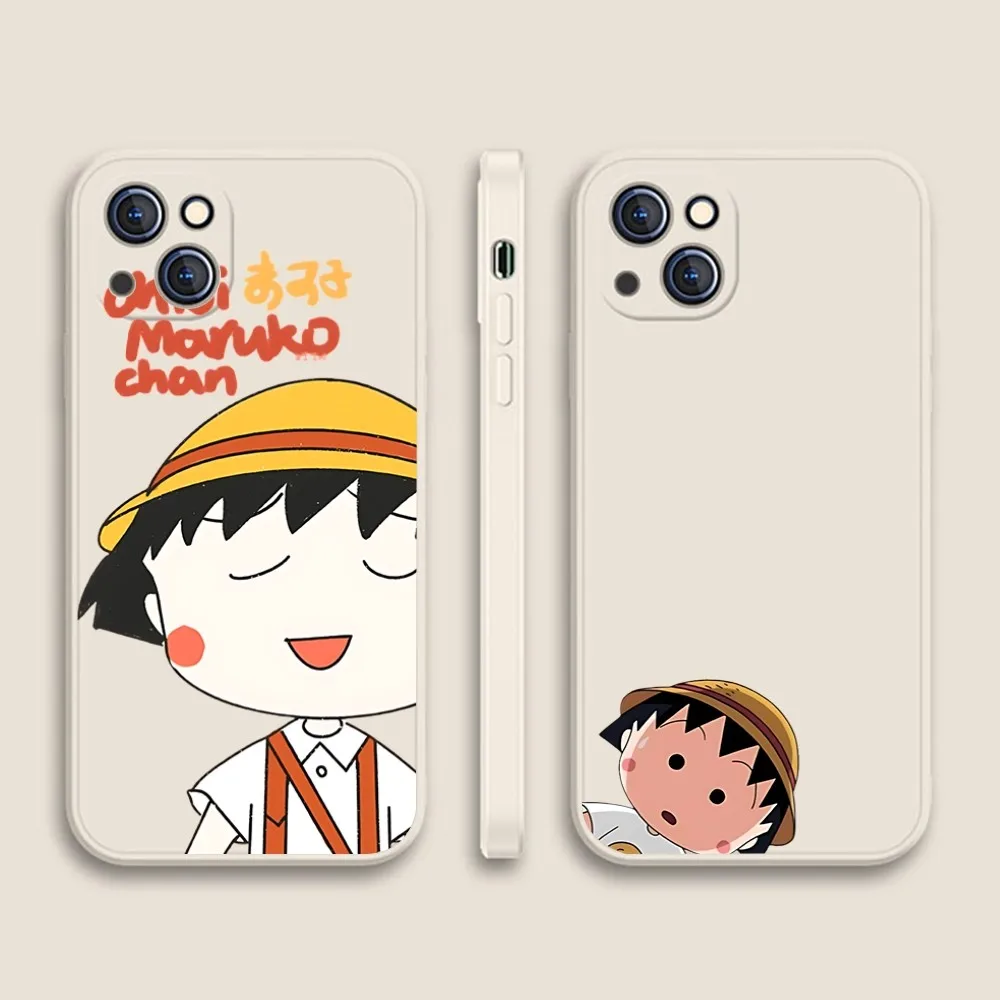 C-Chibi M-Maruko C-Chan Phone Case For Iphone 11 13 14 Pro Max X Xr Xs Se2020 12mini White Cover