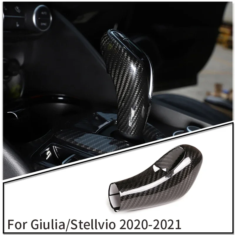 

Насадка на головку рычага переключения передач из сухого углеродного волокна для Alfa Romeo Giulia Alfa Romeo Stelvio 2020-2021 декоративные аксессуары для отделки