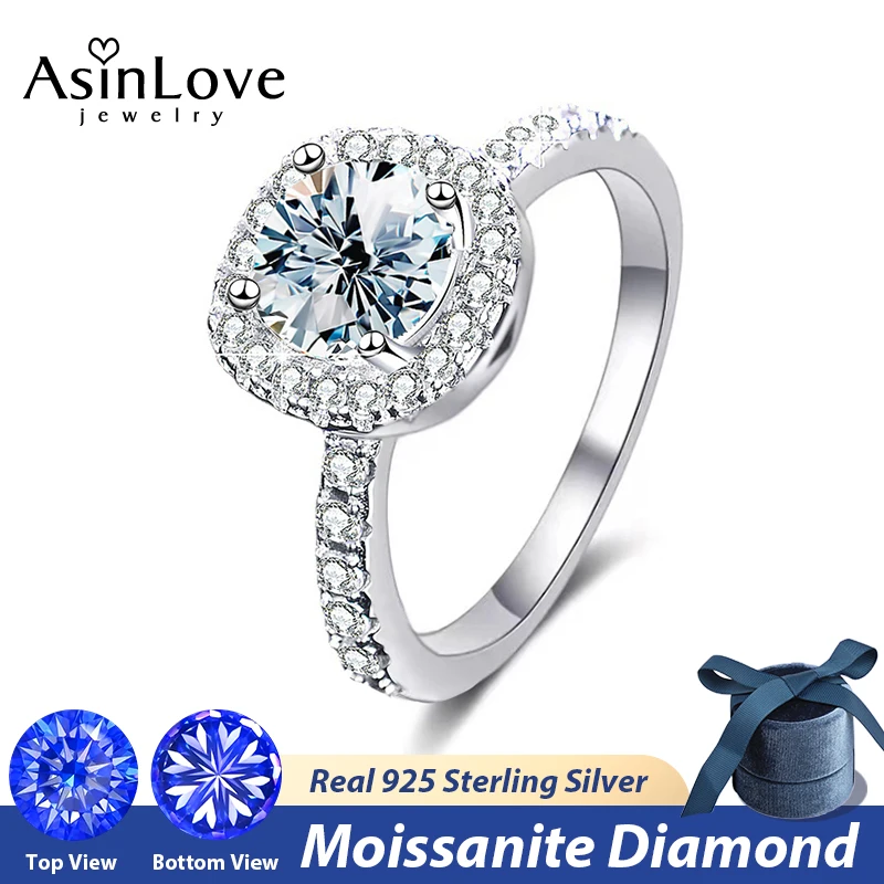 

Женское Обручальное кольцо с муассанитом, из серебра 0,5 пробы, 925-3 карата