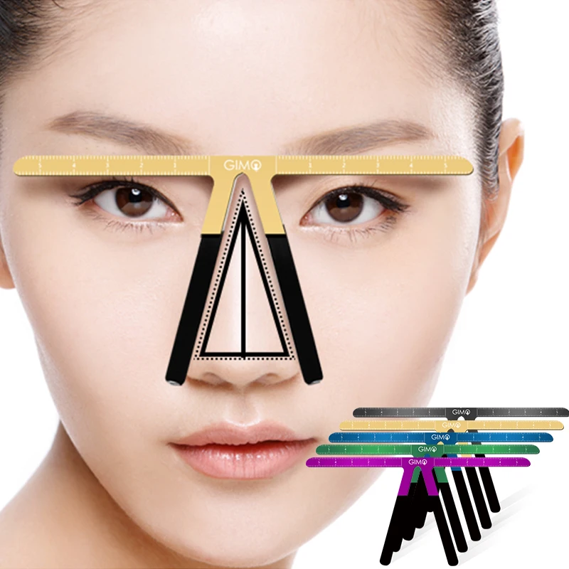 

Microblade 1pcs 5 Colors Eyebrow Tattoo Stencil Ruler Permanent Makeup Shaper Symmetrical Eyebrows Measure Eyebrow Guide Tool