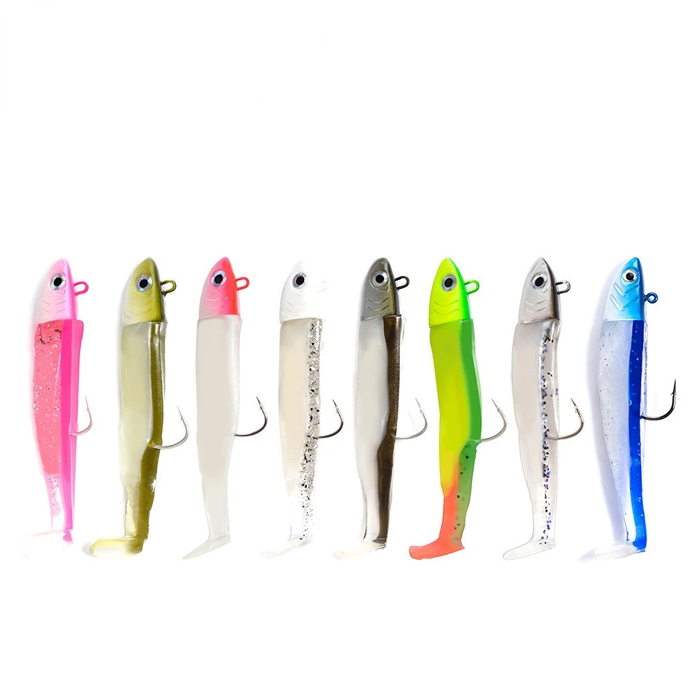 WHYY Black Mino Luya Bait Lead Hook 5g/12g/ 25g Soft Bait Body Fish-shaped Lead Hook Bass Fishing Shad Boat Code Seabass Bait