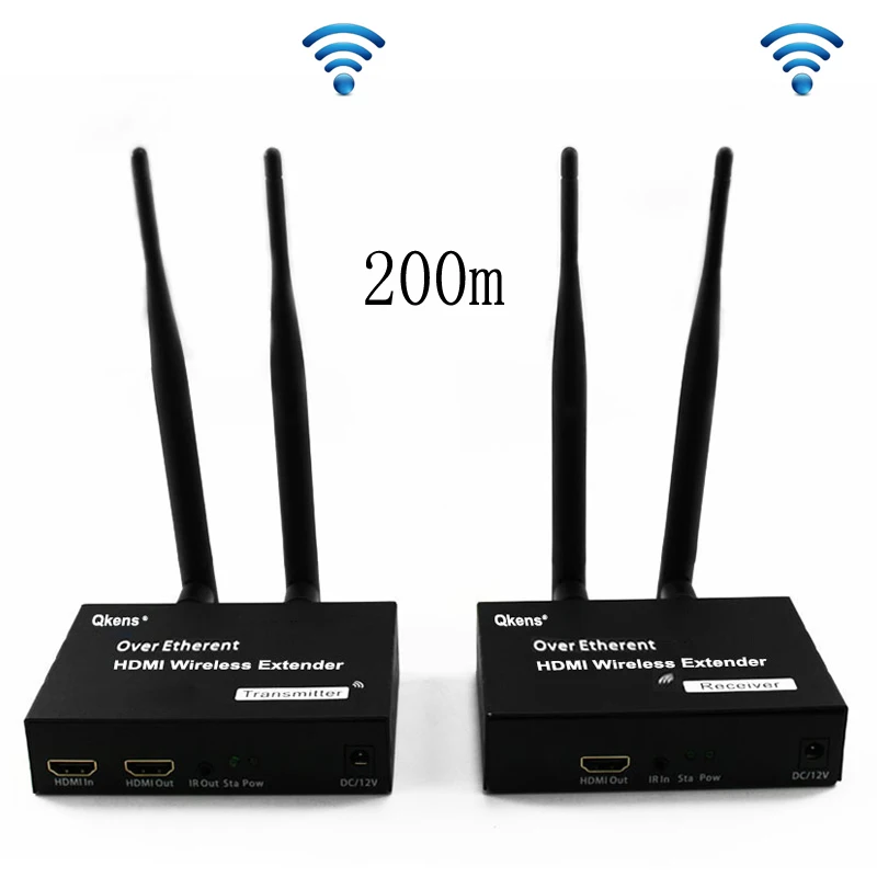

200M Wireless Video Transmitter Receiver 1080P Support TV Loop USB Keyboard Mouse KVM Wireless HDMI Extender Go Through Wall