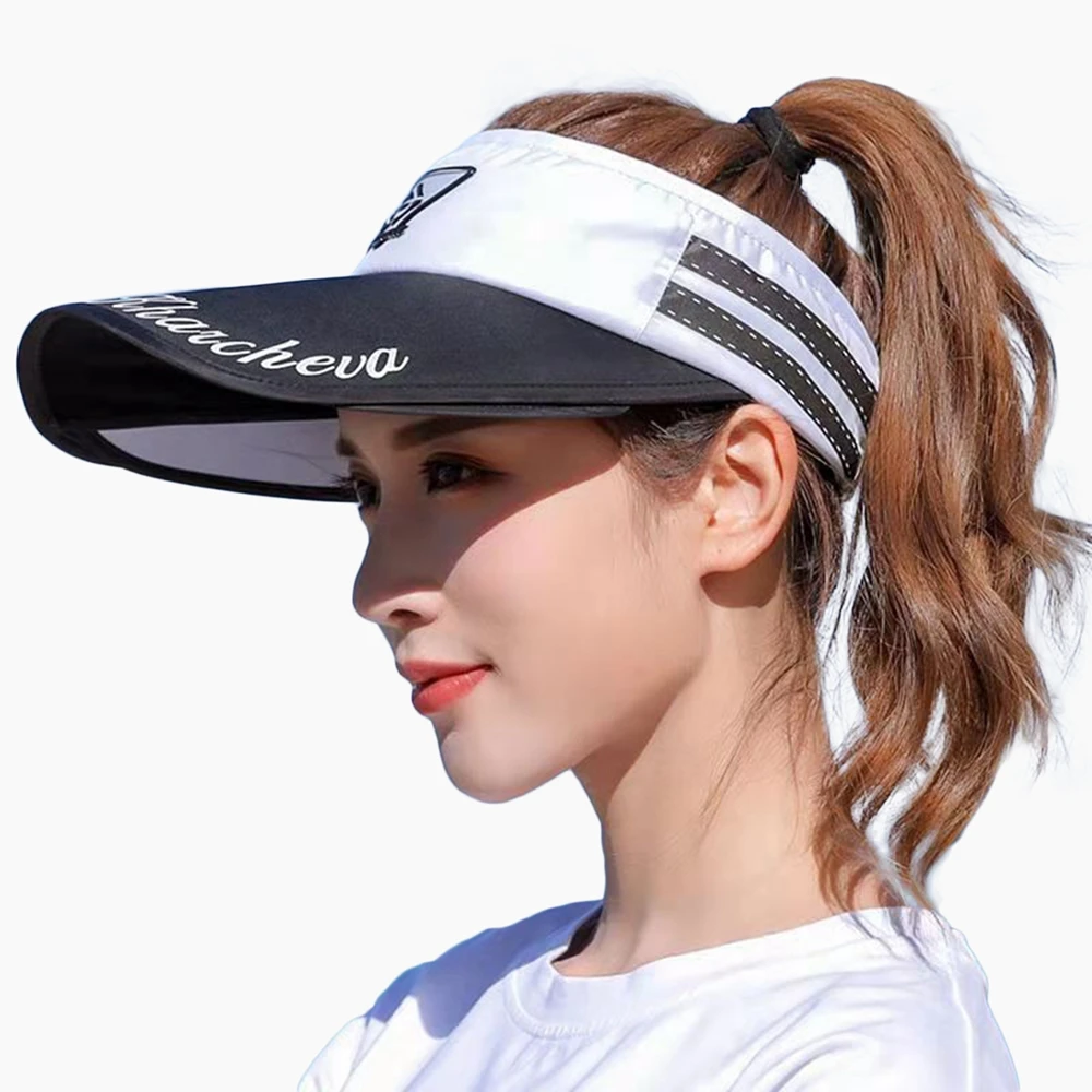 

Women UV Protection Sunhat Widen Retractable Brim Outdoor Casual Sports Empty Top Baseball Cap For Golf Tennis Running