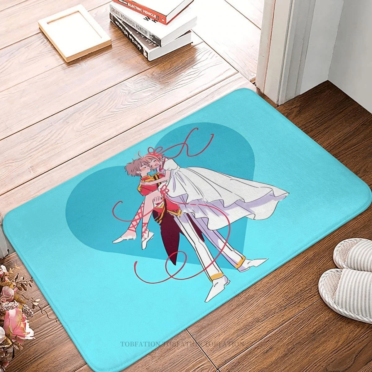 

Комикс-карта Captor Sakura, коврик для спальни, идеальная пара, дверной коврик, фланелевый ковер, коврик для балкона, украшение для дома