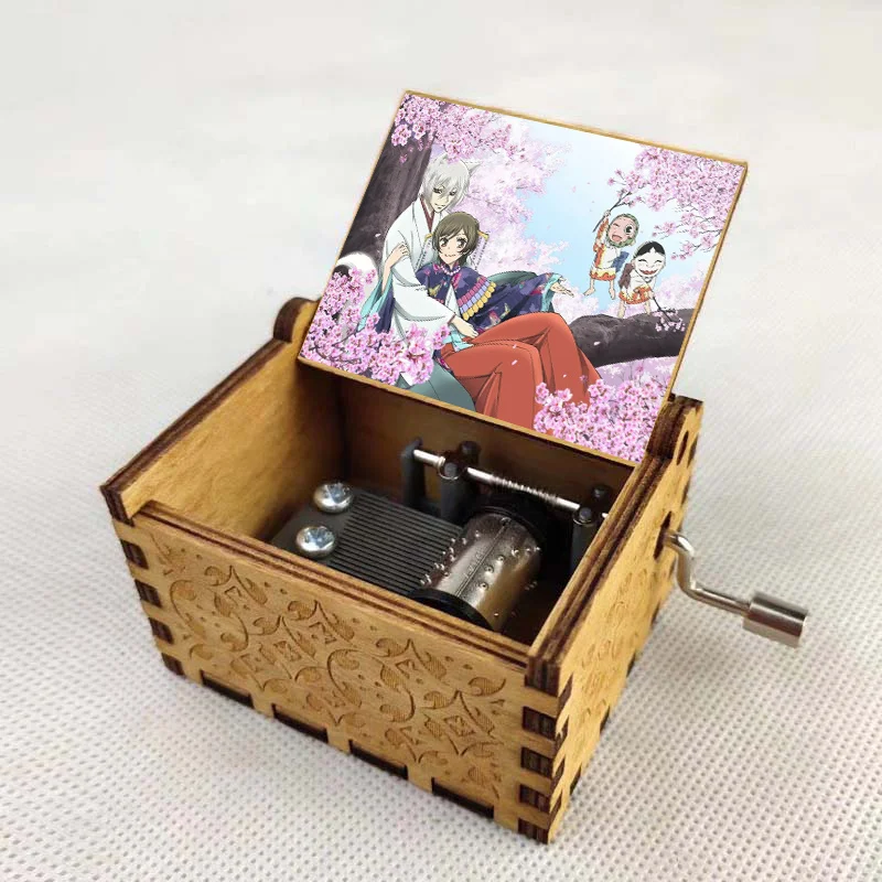 

Music Box Wooden Hand Cranked Boy Girl Birthday Gift Kids Christmas Halloween Gifts For anime kamisama love Cartoon music box